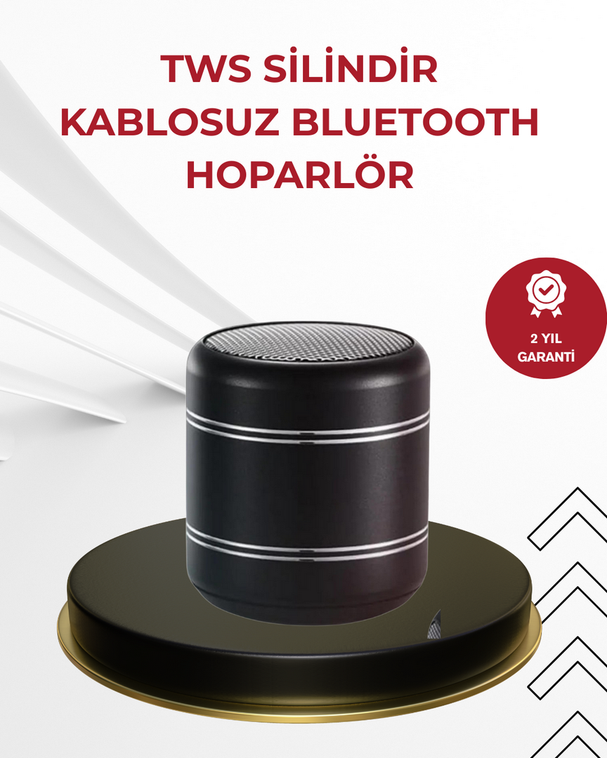 1243605_3-248.png Kompakt Silindir Metal Bluetooth Hoparlör 400 mAh Uzun Pil TWS Destekli - Görsel 1