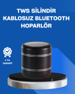 Taşınabilir Silindir Tasarım Bluetooth 5.0 Hoparlör Yüksek Bas Performanslı
