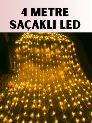 4 Metre Icicle Şelale Led Yılbaşı Perde Işık Sıcak Ambiyans