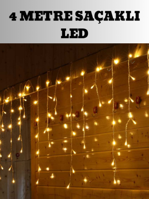 4 Metre Şelale Led Işık Perdesi Dekoratif