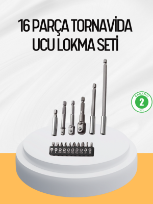 Ergonomik 16 Parça Bits Tornavida Uç ve Adaptör Seti