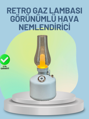 Renkli Led Işıklı Retro Gaz Lambası Aroma Terapi Mist Maker