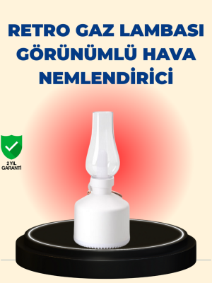 Kablosuz Retro Buhar Makinesi Gaz Lambası Tasarım Ledli Difüzör