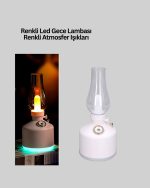 USB Şarjlı Retro Gaz Lambası Hava Nemlendirici Led Atmosfer Işıklı - Görsel 3