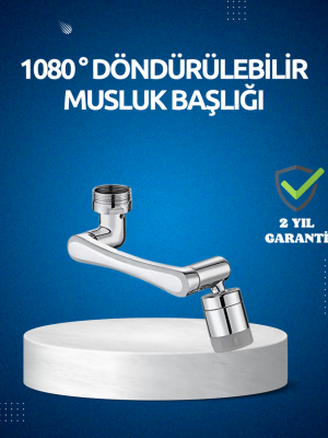 Dönen Musluk Başlığı 1080 Derece Ayarlanabilir Filtreli Sprey Uç