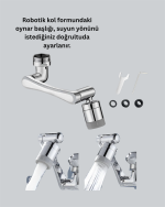 1080° Dönebilen Püskürtme Filtreli Musluk Başlığı Su Tasarruflu - Görsel 4