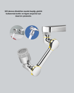 1080° Dönebilen Püskürtme Filtreli Musluk Başlığı Su Tasarruflu - Görsel 2