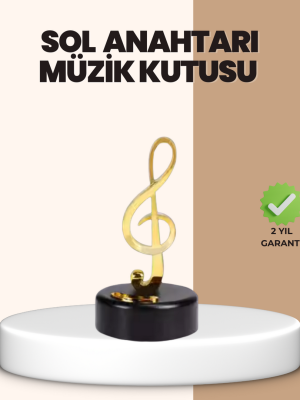 Sol Anahtarı Temalı Döner Müzik Kutusu Melodili Dekoratif Ürün
