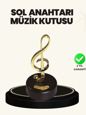 Dönen Sol Anahtarı Figürlü Müzik Kutusu Şık Hediyelik Dekor