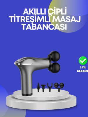 Portatif Şarjlı Masaj Tabancası 4 Başlık Derin Doku Masaj Aleti