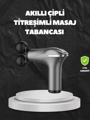4 Başlıklı Şarjlı Masaj Tabancası Bel Sırt Boyun Bacak Kas Rahatlatıcı