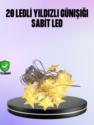 5 Metre Yıldız Şeklinde Led Şerit Işık Sabit Beyaz Aydınlatma