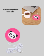 USB Kablolu Silikon Bardak Isıtıcısı Sevimli Hayvan Figürlü 50–60° Sıcak Tutma - Görsel 3