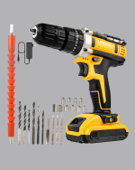 Şarjlı Darbeli Matkap Seti – 2 Bataryalı, 24W Güç, 24 Parça Aksesuar, LED Işıklı - Görsel 5