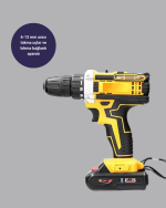 Çift Bataryalı Darbeli Şarjlı Matkap Seti – Metal Dişli, 24 Parça Aksesuar ve LED Işıklı - Görsel 3