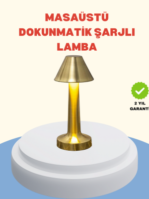 Şarjlı Masa Lambası 3 Işık Modu Kademesiz Karartma Metal Gövde