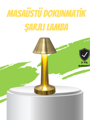 LED Masa Lambası 3 Renk Ayarlı Şarjlı Kablosuz Modern Tasarım