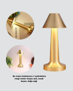 LED Masa Lambası 3 Renk Ayarlı Şarjlı Kablosuz Modern Tasarım - Görsel 2