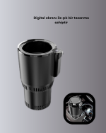 Dijital Ekranlı Akıllı Bardaklık Araç İçi Termal Isıtıcı Soğutucu - Görsel 2