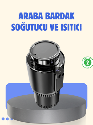 Araç İçi Akıllı Bardaklık Isıtıcı Soğutucu Dijital Ekranlı