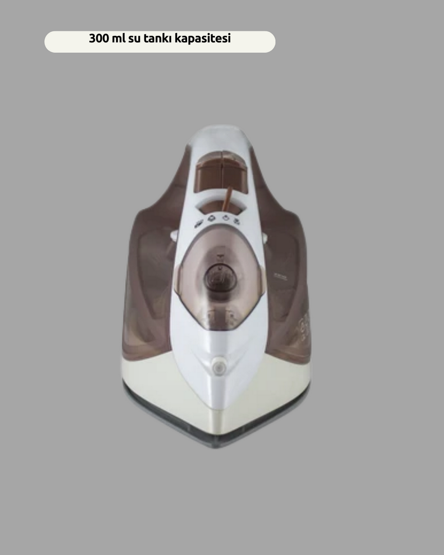 1244648_8-46.png Seramik Tabanlı Buharlı Ütü 2200W Dikey Ütüleme 300ml Kahverengi - Görsel 3