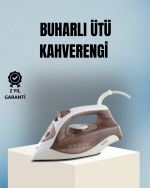 2200 Watt Buharlı Ütü Kahverengi Seramik Taban Şok Buharlı