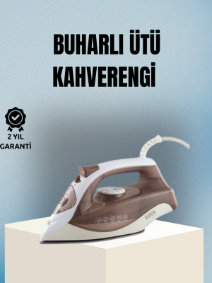 2200 Watt Buharlı Ütü Kahverengi Seramik Taban Şok Buharlı