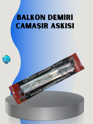 25x60 Balkon Askılığı Kare Demir Uyumlu Hava Dayanıklı Çamaşır Askısı