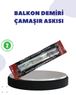 25x60 Balkon Askılığı Kare Demir Uyumlu Hava Dayanıklı Çamaşır Askısı
