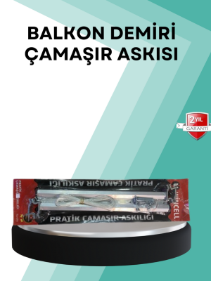 Kare Küpeşte Uyumlu Balkon Çamaşır Askısı 25x60 cm Beyaz Pratik