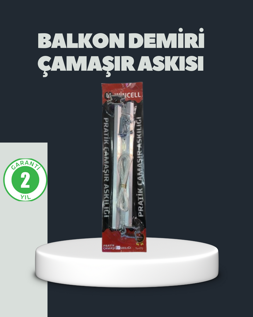 1244663_1-44.png Balkon Demiri Çamaşır Askısı Kare Demirlere Uygun Dayanıklı Tasarım - Görsel 1