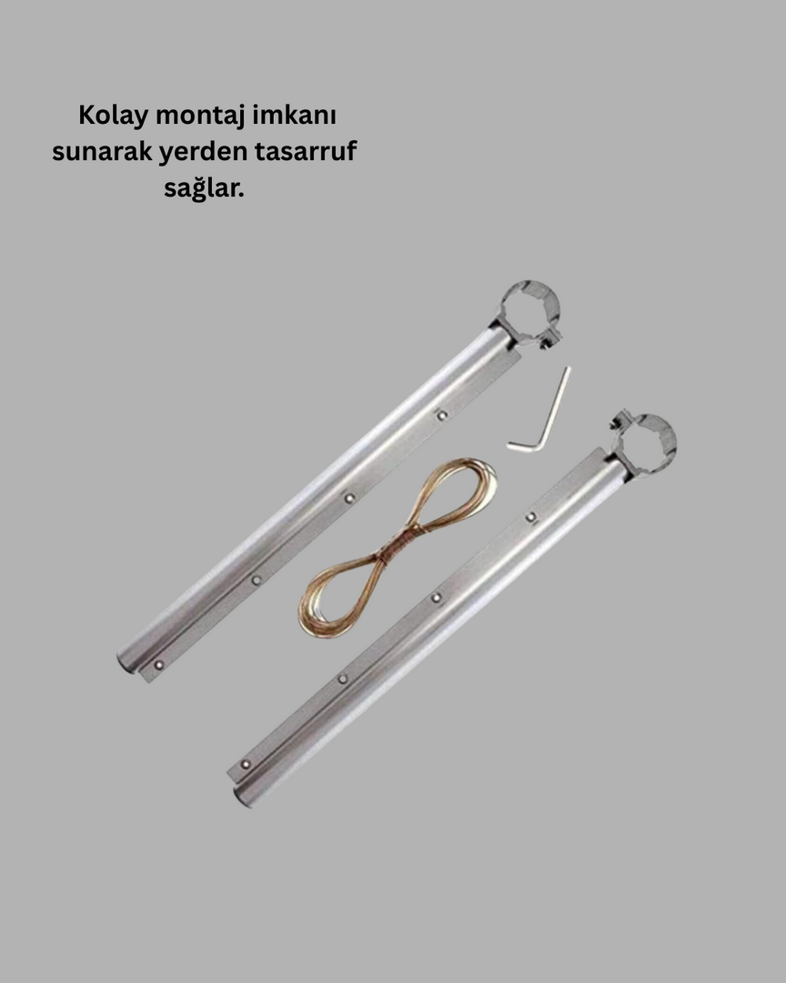 1244663_8-44.png Balkon Demiri Çamaşır Askısı Kare Demirlere Uygun Dayanıklı Tasarım - Görsel 3