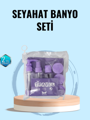 Taşınabilir 5’li Seyahat Banyo Seti Şampuanlık Sprey Krem Kutusu