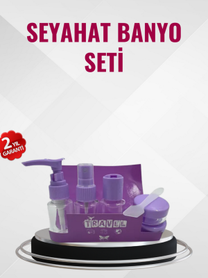 Seyahat Boy Banyo Seti 5’li Mini Şişe ve Krem Kutusu Çantalı