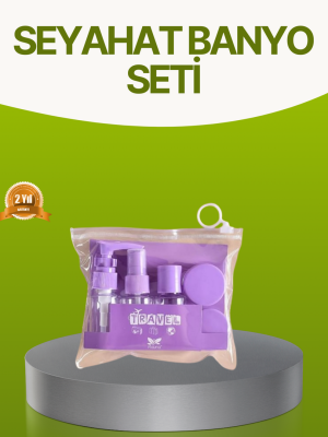 Seyahat Banyo Seti 5 Parça Şeffaf Taşıma Çantalı 30 ml