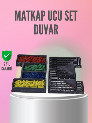 Kapsamlı Matkap Ucu Seti Organizer Kutulu Ahşap Metal Beton Delme