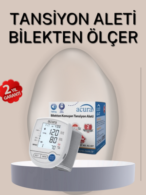 Bilekten Ölçer Tansiyon Aleti Şarjlı-Pilli Hafızalı Pratik Kullanım