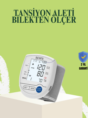 Bilekten Dijital Tansiyon Aleti Hem Pilli Hem Şarjlı Hafızalı