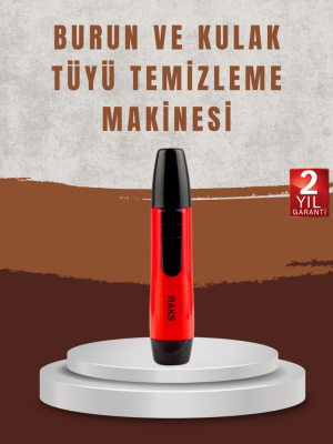 Raks Leo Burun Kulak Tüy Alma Makinesi 45 dk Şarj Süreli Kırmızı