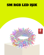 Enerji Tasarruflu Şeffaf Kablo 5 m 50 LED Dekor Işık