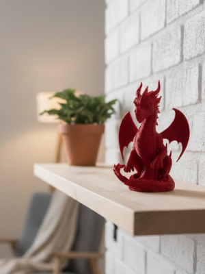 12 cm Kırmızı Ejderha Figürü Koleksiyonluk Dekoratif Biblo