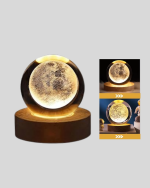 Ay Temalı Kristal Küre Gece Lambası LED Aydınlatmalı Premium Dekor - Görsel 2