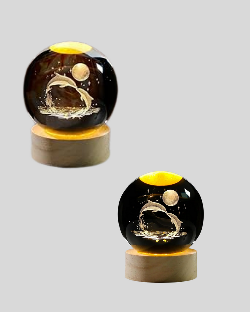 1246415_3-66.png LED Işıklı Yunus Küre Ahşap Standlı Modern Dekoratif Aksesuar - Görsel 4