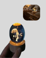 Küçük Prens Figürlü 3D Kristal Top Sıcak Işıklı USB Ahşap Tabanlı Dekor Lamba - Görsel 3