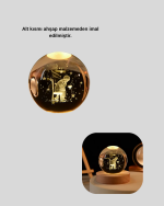 Küçük Prens Işıklı Küre Lamba Ahşap Taban Büyük Boy Hediyelik - Görsel 4