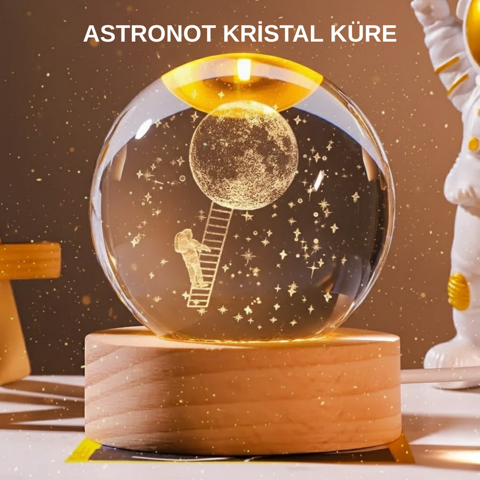 1246574_4-65.png USB’li 3D Astronot Kristal Küre – Modern Uzay Temalı Gece Lambası - Görsel 1