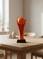 Turuncu Kupa 23cm Basketbol Temalı Dekoratif Ödül Biblosu