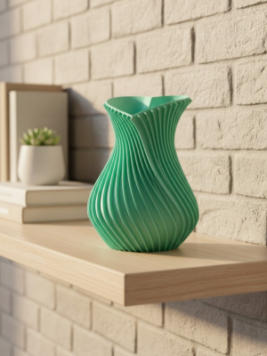 24 cm Turkuaz Kalp Formlu Büyük Boy Vazo Estetik Dekor Ürünü