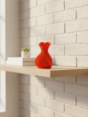 Kalpli Turuncu Dekoratif Vazo 11 cm Modern Şık Masaüstü Aksesuar