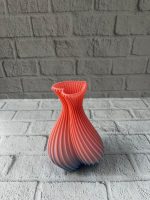 3D Dalga Desenli Kalp Formlu Dekoratif Vazo Pembe 15 cm - Görsel 3